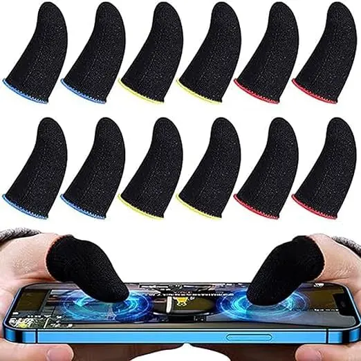 Pubg Anti-Slip Thumb Sleeve, Slip-Proof Sweat-Proof Professional Touch Screen Thumbs Finger Sleeve for Pubg Mobile Phone Game Gaming Gloves Multi Colour