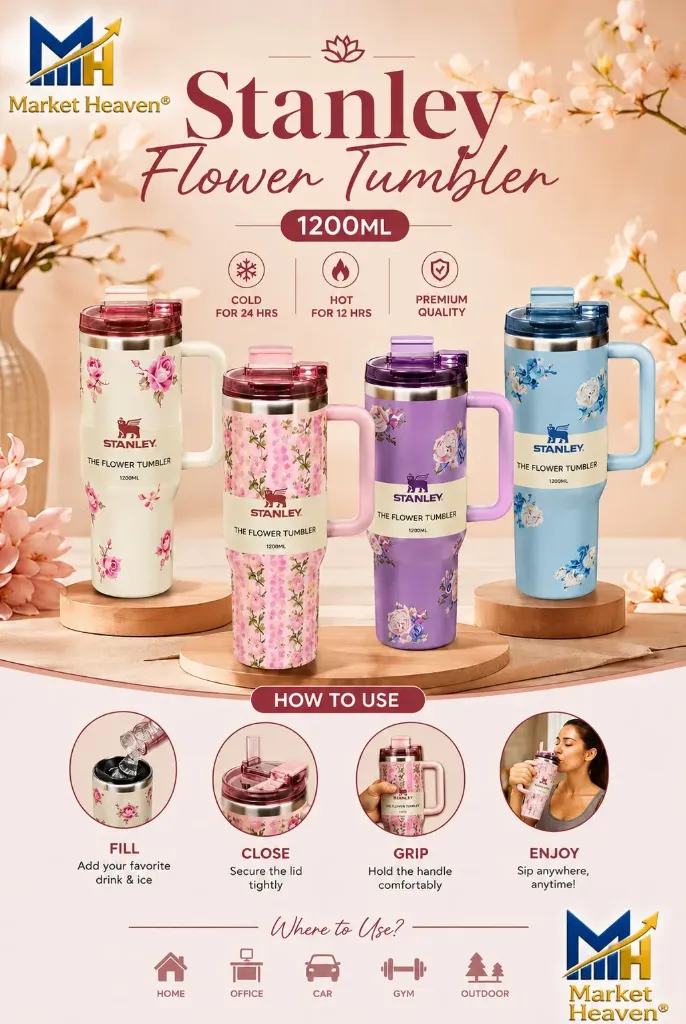[Stainless Steel Tumbler] Stainless Steel Tumbler with Lid and Straw, Hot and Cold Double Insulated Sipper Mug, Leak Proof Coffee Tumbler for Office, Gym, Travelling - Pack of 1 (Random Assorted Color)