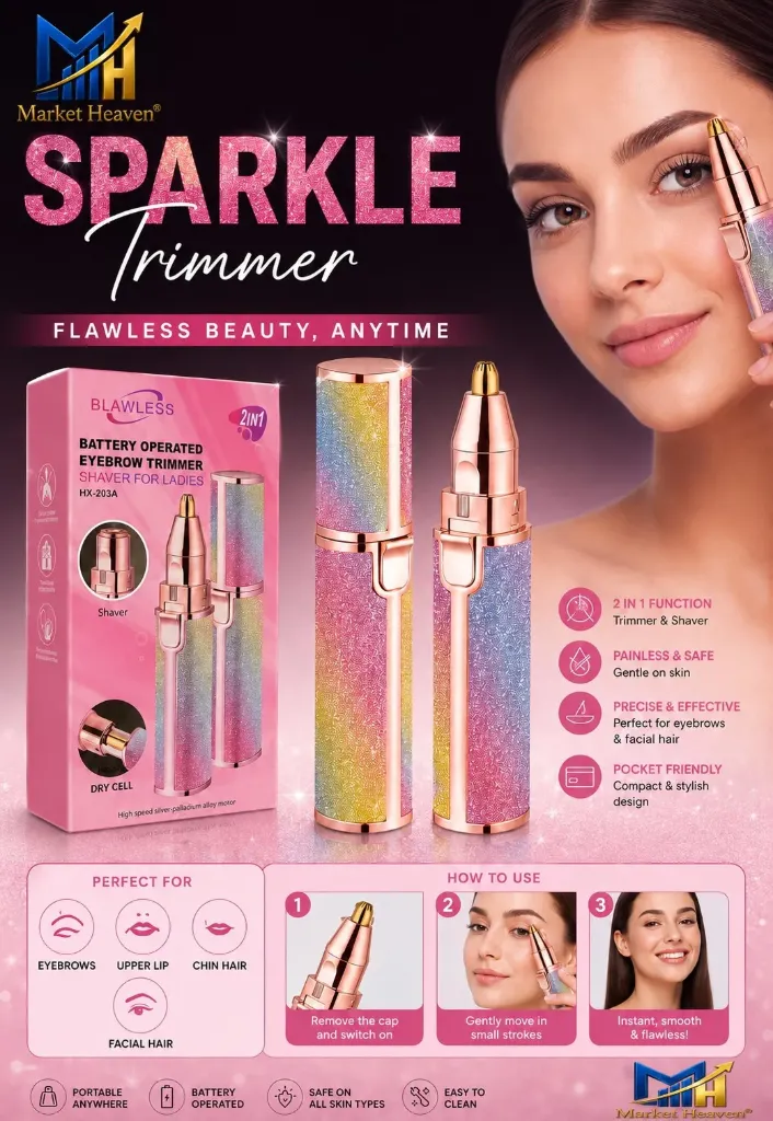 [Trimmer & Facial Hair Remover Razor for Women] Trimmer & Facial Hair Remover Razor for Women - Professional Personal Hair Removal (Pack of 1) (Portable eyebrow epilator), Multicolor