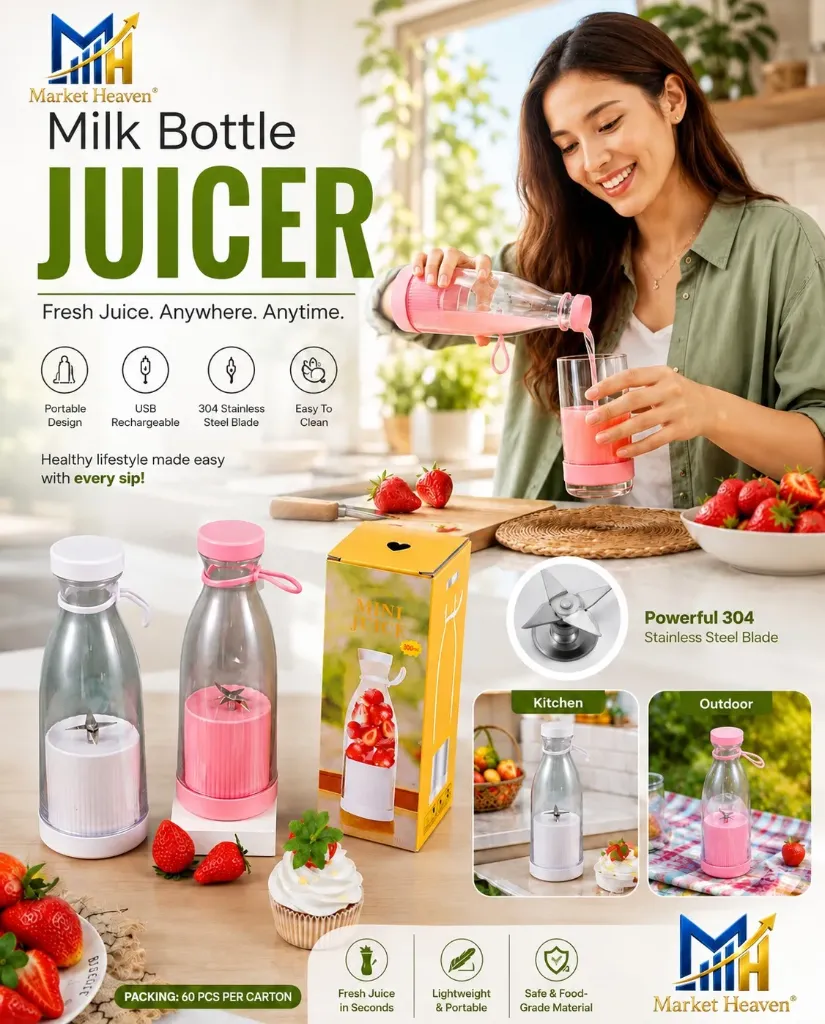 [Portable Mini Juicer Blender,] 350ml Personal Size Portable Mini Juicer Blender, Wireless Charging, Pink 1pcs