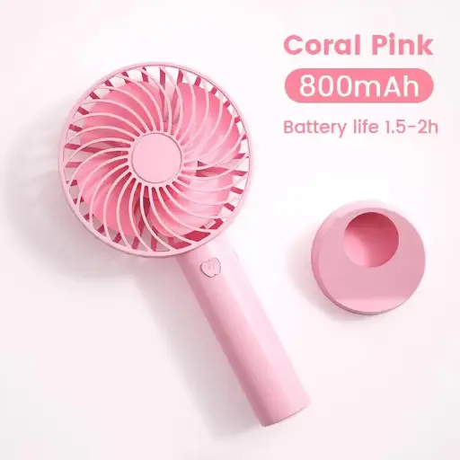 [MH-87] Mini Portable USB Hand Fan – 1200mAh Rechargeable Battery, 3-Speed Mode, Up to 3 Hours Usage, High-Speed Cooling Fan with Stand for Home, Office & Travel