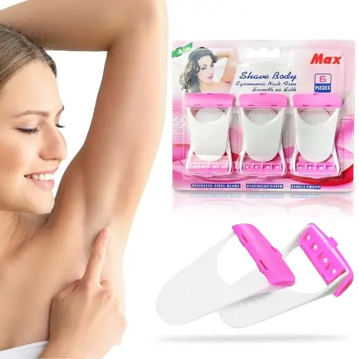 Women's Disposable Plastic Hair Razor & Bikini Shaving Razor For Women- Pack Of 1 (6 Pcs)