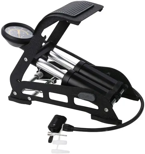 [MH-16] Air Pump New Imported Portable High Pressure Heavy Foot Air Pump, Double Cylinder Foot Air Pump for Bike, Car, Cycles(BLACK) Market Heaven