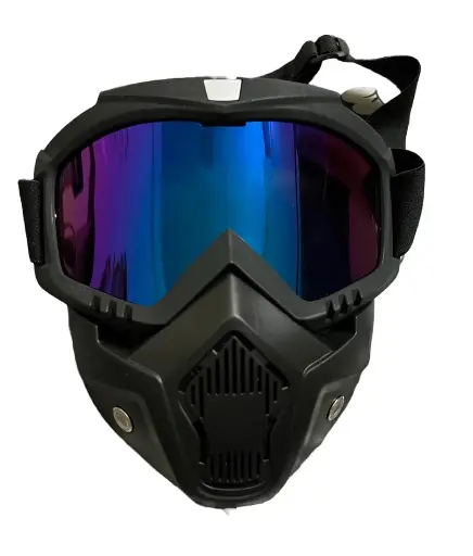 TPU Goggle Mask Anti Scratch UV Protective Open Face & Eyewear Windproof Dirt Shield Adjustable Strap Soft Foam Padded Detachable for Cycling Bike Off Road Racing Riding Unisex