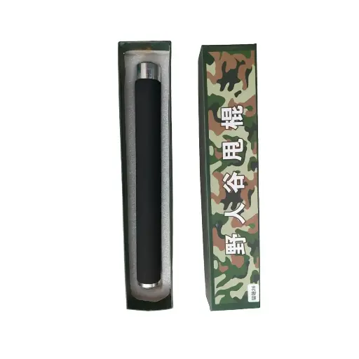 [MH-120] Self-Defense & Walking Stick | Foldable Multi-Purpose Stick with Comfortable Grip | Pointer, Hiking Stick, Handheld Presenter | Includes Nylon Cover – Silver Black pack of 1