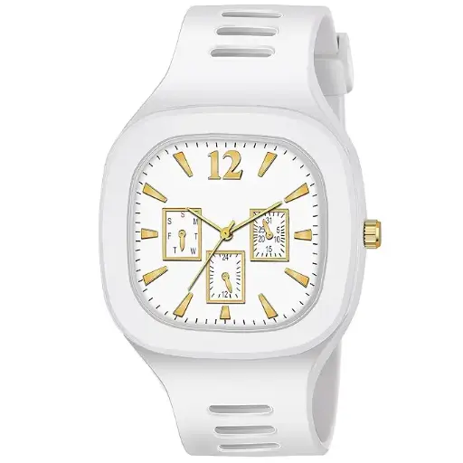 [Miller Watch] Miller Watch -Premium Brand - Square Multi Dial Analog Silicon Strap Addi Stylish Designer Analog Watch