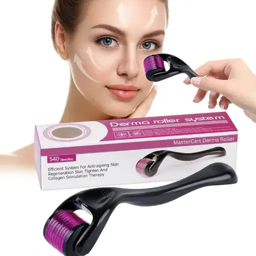 HAIR roller 0.5 mm With 540 Titanium Alloy Needles | Promotes Beard Growth & Reduces Acne Scars | Safe & Effective To Use