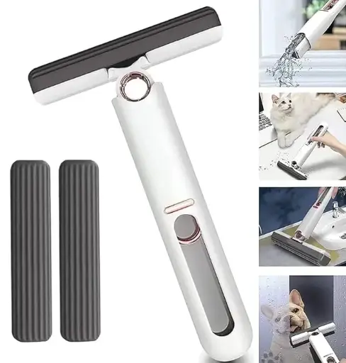 [Mini Mop for Kitchen with 2 Sponges Portable Mini Mop Self Squeeze Strong Absorbent Magic Wiper for Kitchen Small Sponge Mop Self Squeezing Wet & Dry Use for Bathroom Wall Glass Car Table Home] Mini Mop for Kitchen with 2 Sponges Portable Mini Mop Self Squeeze Strong Absorbent Magic Wiper for Kitchen Small Sponge Mop Self Squeezing Wet & Dry Use for Bathroom Wall Glass Car Table Home