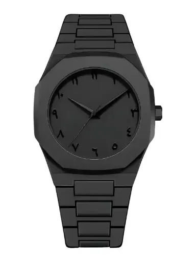 Aura Men's Watch with Arabic Numerals Matte Black Minimalist Analog Watch Analog Watch - For Men Aura Arabic Black Premium Design