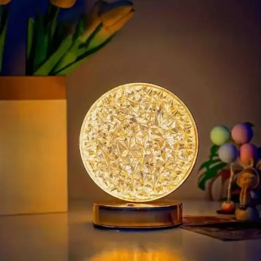 [Cordless Full Moon Lamp with Touch Sensor-3 Color] Cordless Full Moon Lamp with Touch Sensor-3 Color Dimmable and Adjustable Brightness, Battery Powered Desk Bedside Lamp for Nightstand, Living Room, Bedroom,End Table,Rechargeable Ramadan Lamp