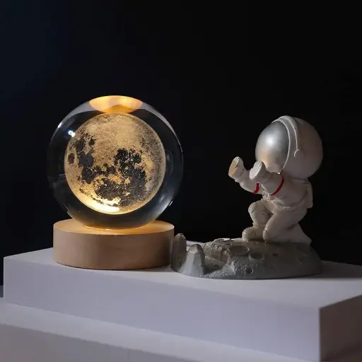 [3D Moon Crystal Ball LED Night Light Ball Projection Lamp Planet Model Birthday Christmas Gifts For Boyfriends Husband, Night Light Planet Art Gifts Lamp (Multi Design)] 3D Moon Crystal Ball LED Night Light Ball Projection Lamp Planet Model Birthday Christmas Gifts For Boyfriends Husband, Night Light Planet Art Gifts Lamp (Multi Design)