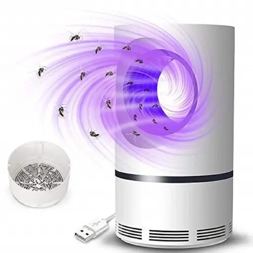 Mosquito Lamp International Eco Friendly Bug Zapper Electric Mosquito Lamp Dual Mosquito Zapper Lamp Indoor Insect Trap Portable Killer Catcher Trap Machine (Grey)