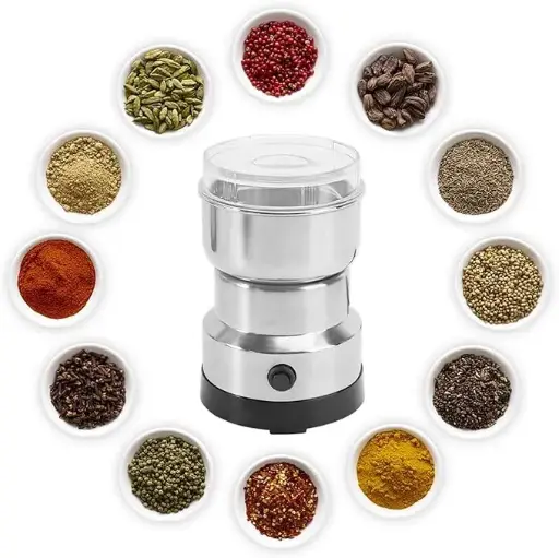 [Nima Mini Stainless Steel Multifunctional Electric Grinder & Coffee Maker - Mini Spice, Coffee, and Masala Grinder for Beans, Nuts, and Grains - Household Mixer Grinder (Silver)] Nima Mini Stainless Steel Multifunctional Electric Grinder & Coffee Maker - Mini Spice, Coffee, and Masala Grinder for Beans, Nuts, and Grains - Household Mixer Grinder (Silver)