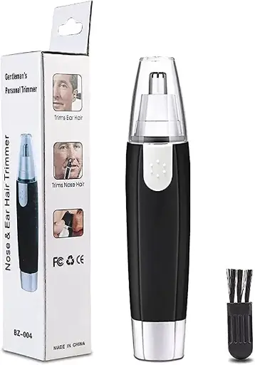 [MH-06] 3-in-1 Electric Nose & Ear Hair Trimmer for Men & Women – Dual-Edge Blades for Painless Trimming – Eyebrow Grooming Tool – Waterproof (POWER CELL INCLUDED) (Black)